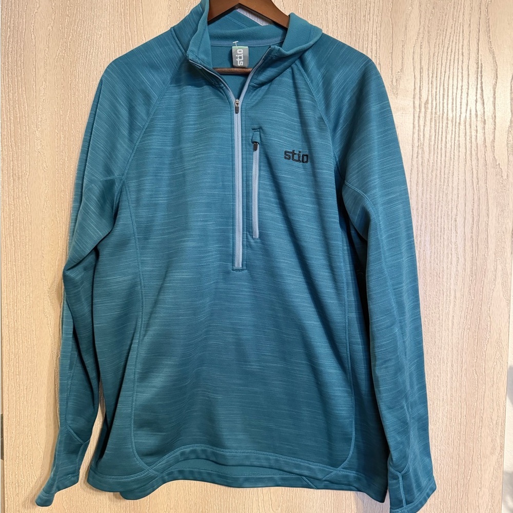 Stio Men's Teal Quarter-Zip Jacket